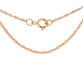 Carissima Gold Women's 9 ct Rose Gold 0.9 mm Diamond Cut Twist Curb Chain Necklace of Length 46 cm/18 Inch