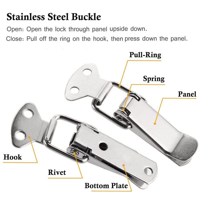 Stainless Steel Tension Clasp with Screws, 56mm Lever Clasp, Spring