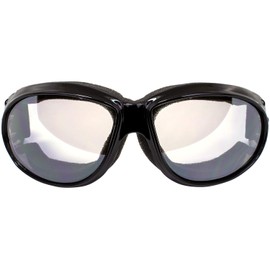 Global Vision Eliminator Dirt Bike Padded Motorcycle Riding Goggles for Men and Women (Black Frame/Smoke Lens) (Clear)