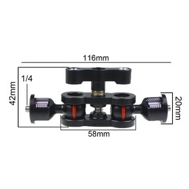 CS PRIORITY Articulating Magic Arm Double 1/10.2 cm Ball Head Adapter Crab Clamp 3/20.3 cm Mounting Light Field Monitor Camera Stand Bracket (Standard Purple)