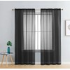Set of 2 Luxton Black Sheer Curtains, Rod Pocket Voile