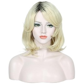 iry Peluca De Cosplay De Disfraz De Halloween Ombre Rubia Corta Para Mujer