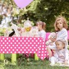 4 Pack Pink and White Polka Dots Rectangular Tablecloth Pink