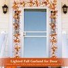 6 FT Fall Garland with 20 Lights & Timer, Pre-lit