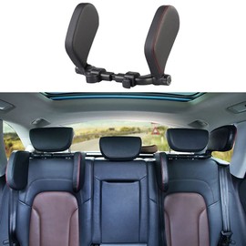 Riloer Universal Headrest 360ｰAdjustable PU Leather Car Seat Head Neck Support Rest Cushion Car Headrest Pillow Comfortable Neck Pillow Rest Cushion