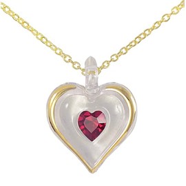 Glass Baron ~ July Birthstone Heart Necklace