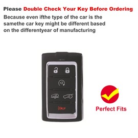 CHQLPBF 2pcs Key Fob Cover with Metal Keychain Compatible with 2022-2024 Jeep Grand Wagoneer Soft TPU Protection Case Shell (6-Buttons White Gray)