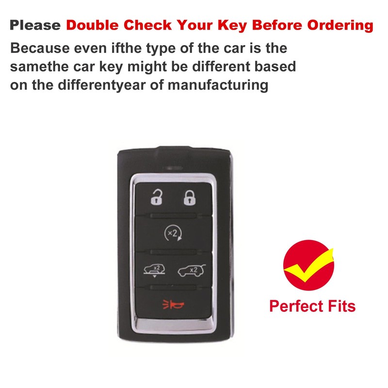 CHQLPBF 2pcs Key Fob Cover with Metal Keychain Compatible with