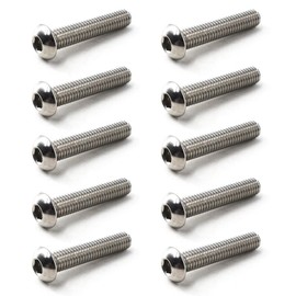 M10x40 Button Head Hex Socket Drive Screws 304 Stainless Steel Button Head Cap Screws (Pack of 10)
