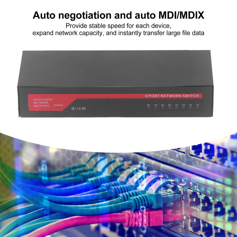 8 Port Gigabit PoE Switch Sturdy Metal Fanless Plug and