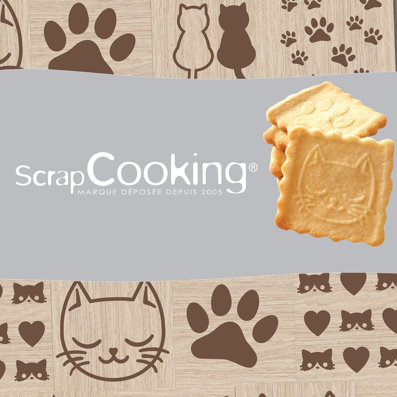 ScrapCooking 5124 Cat Wooden Baking Stamp with 1 Cookie &