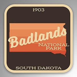 2-Pack Badlands National Park Decal Sticker | 4-Inches by 4-Inches | Premium Quality Vinyl Sticker | UV Protective Laminate | PD973