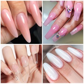 MTSSII 13Pcs Poly Nail Gel Kit 6 Colors +7 Nail Art Accessories kit Nude Pink Poly Nails Gel Kit Starter Kit with Mini UV Lamp Slip Solution Basic Tools DIY Nail for Women Girls