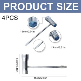 Gurxi 4 Piece Chainsaw Wrench Spark Plug Wrench Set Chainsaw Wrench Combination Wrench 13 mm x 19 mm T Wrench Socket Wrench Garden Tool Accessories
