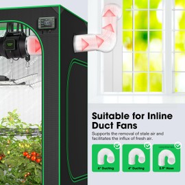 VIVOSUN Window Duct Kit, Portable AC Window Seal Kit with 5.9" Diameter 59" Length Hose, Fit with 4"/6" Ducting for Sliding Window, Adjustable AC Vent Kit for Duct Fans, Air Conditioner, Dryer
