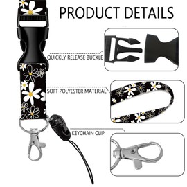 Badge Reels Retractable with Carabiner Reel Clip, ID Name Tag Work Badge Holder Belt Ferrule, Identity ID Badge Holder Cover Case for Office Work Nurse Teacher Student Gifts(Cute Daisy)