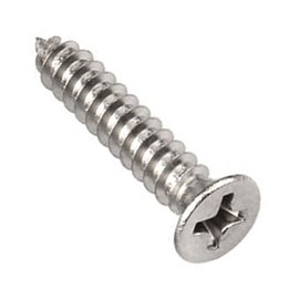 Bomcoo Stainless Steel Flat Head Countersunk Head Self Tapping Screws, 0.2 inch (5 mm) Nominal Diameter 0.4 inch (10 mm) Length, 85 Pieces (5mm*10mm, Silver M5)