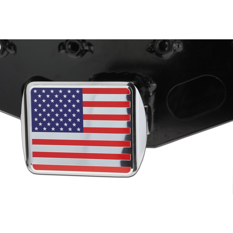 eVerHITCH USA Flag Stainless Steel Trailer Hitch Cover (Fits 2"