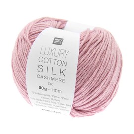 Rico Design 50 g Luxury Cotton Silk Cashmere DK – Colour 03 – Orchid – The Yarn Inspires With Its Even Stitch Pattern