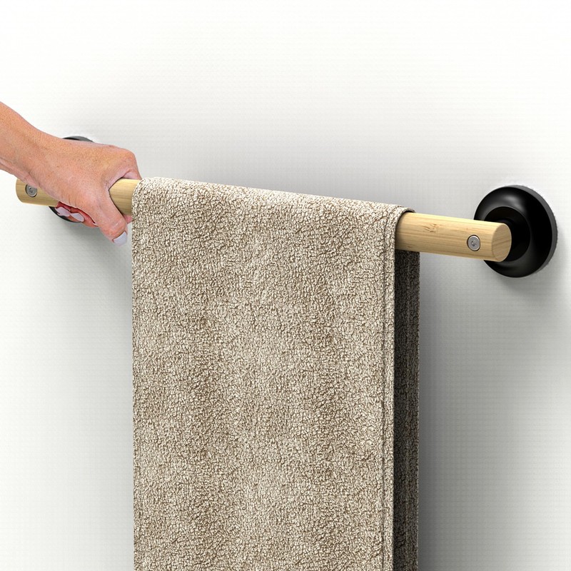 AquaChase Natural Bamboo Grab Bar for Bathroom & Toilet, ADA