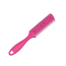Outanaya Double Side Haircut Scissors Metal Razor Plastic Comb Trimmer for DIY Red Stainless Steel Shaper