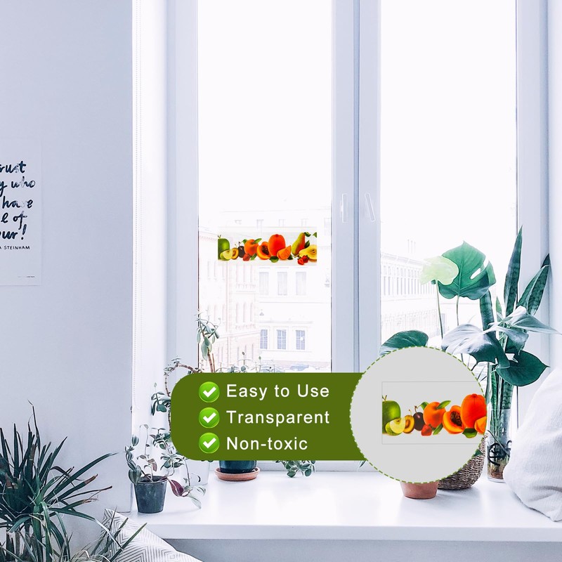 24pcs Window Fly Traps Sticker for Indoors, Fruit Styled Transparent