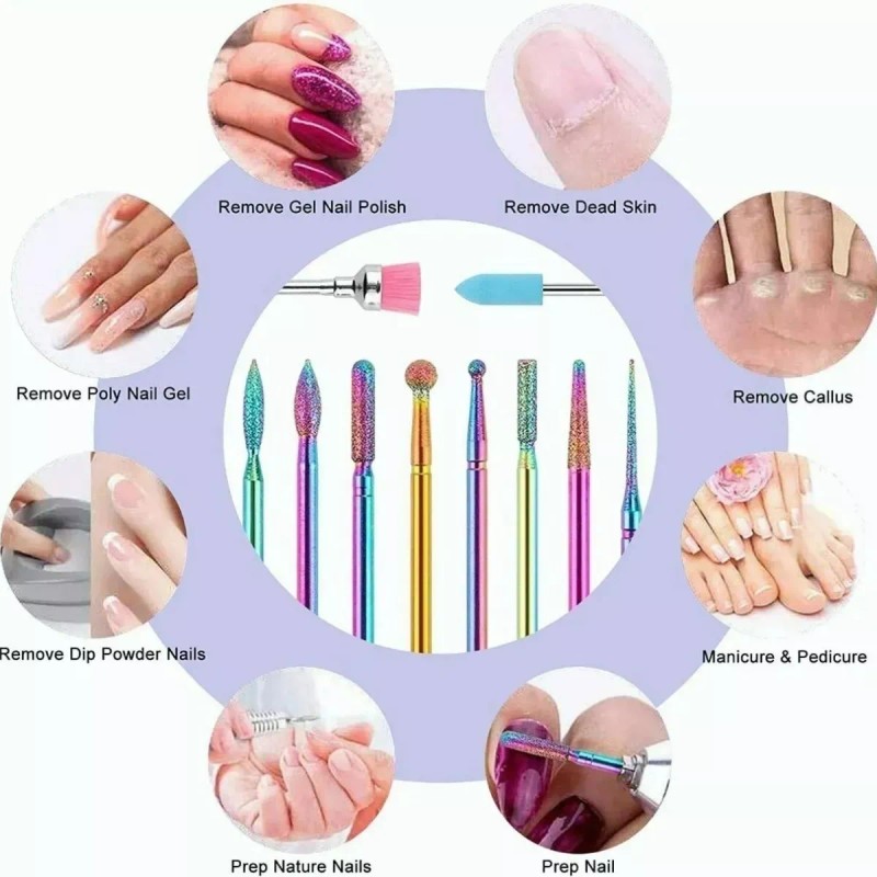 Universo en Linea 10 Piezas Puntas Para Uñas Limpiador De