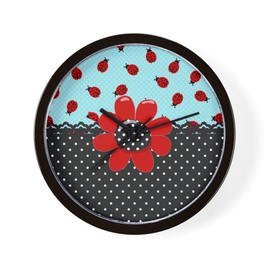 CafePress Ladybug Bliss 10" Wall Clock for Livingroom, Kitchen, or Office