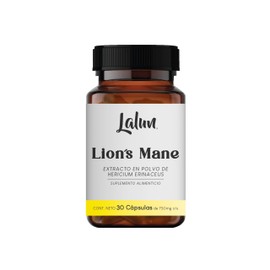 Lion's Mane | Extracto de Melena de León | Hongo Adaptógeno | Capsulas Veganas | Alimento para el Cerebro | Enfoque y Concentración | 1 capsula diaria | Lalun | 30 Cápsulas de 750 mg