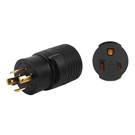 ONETAK NEMA L14-30P 6-50R Compact 240V 30 Amp Twist Lock 4 Prong Male Plug to 3 Prong Female Receptacle Generator Welder Dryer EV Charger Power Cord Adapter Connector
