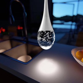 ykolupty Single Head Silver Bubble Crystal Chandelier Beside Pendant Light Kitchen Island Dining Foyer Entrance Chandeliers Modern LED Dimmable 3000-6000k…