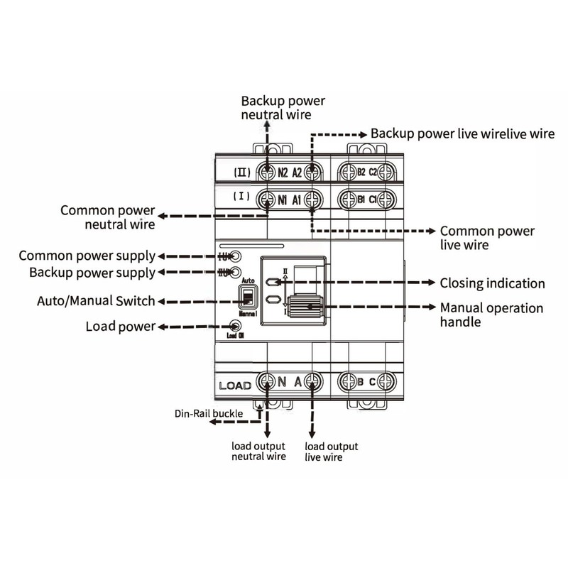 Haosie Automatic Transfer Switch, Dual Power Changeover Switch G2R-63 2P