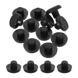 sourcing map 12Pcs Glass Table Top Bumpers with Stem, 10mm/0.39" Rubber Bumper Grippers Anti Slip Table Spacers for Patio Cabinet Furniture (Fits 3/8Inch Hole), Black