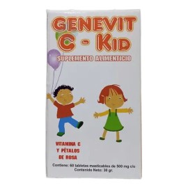 Vitamina C Y Pétalos De Rosa Kids C/60 Tabs Masticables Genevit C-kid
