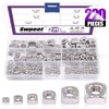 Swpeet 220Pcs 304 Stainless Steel 6 Sizes Metric Square Nuts