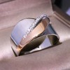 BlingNook Two Tone Rose Gold Silver Rings For Women Man,