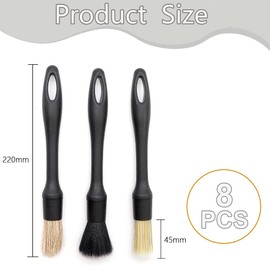 Pack of 8 Car Detailing Brush, Car Interior Cleaning Soft Brush, Dust Removal Brush for Car Interior, Motorcycle, Alloy Wheels, Furniture