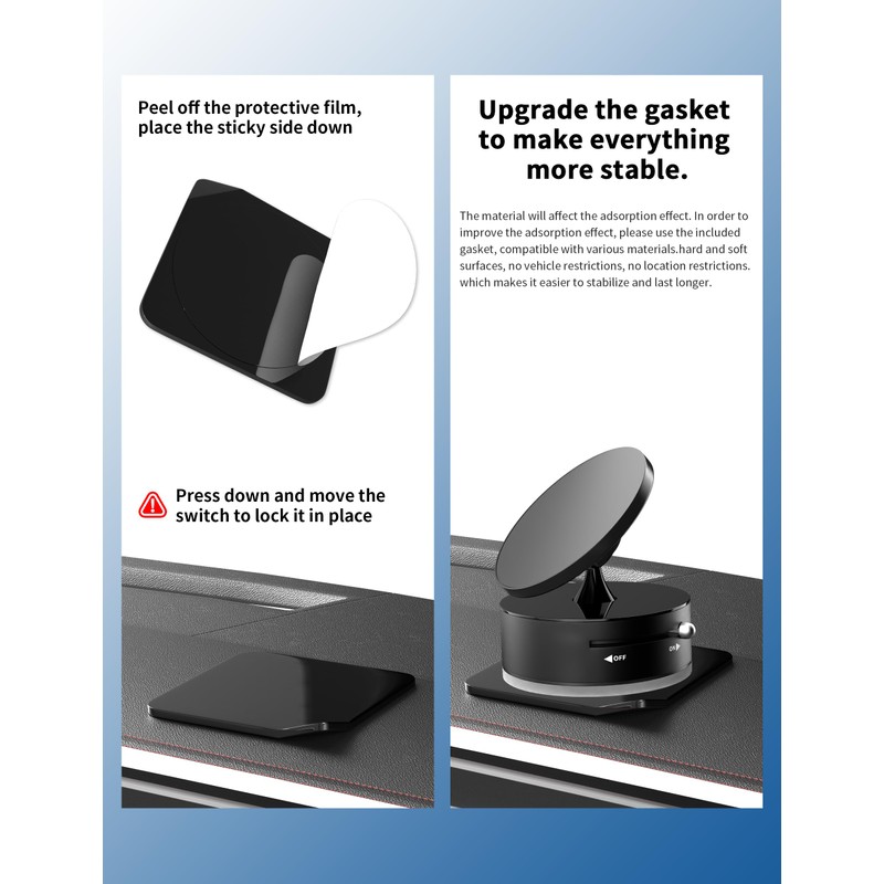 ALTERIFE Vacuum Magnetic Phone Holder Stand (Black)