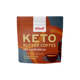 KETOneUP Keto Butter Coffee, Diet Cafe Mocha, 5.3 oz (150 g), Sugar Restriction, Single Meal Replacement, MCT Oil, Glass Fed Butter Formulation, Diet Coffee