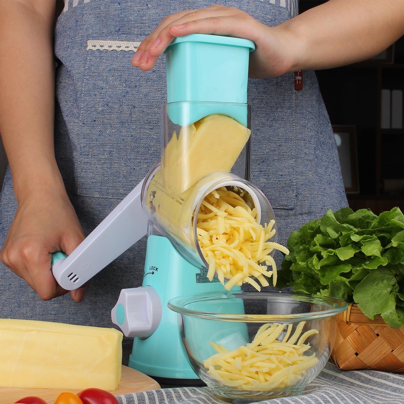 Cambom Rotary Cheese Grater Hand Crank Cheese Shredder for Fresh
