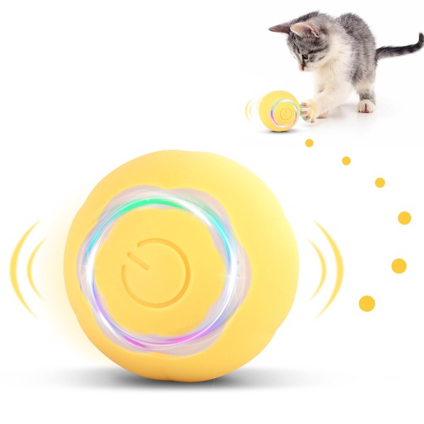 KEWUZY Cat Toy Electric Cat Ball with LED Light, 360