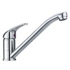 Kitchen Sink Mixer Tap Single Lever with Long Swivel Spout Monobloc Faucet Solid Brass Body Chrome