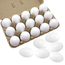 Tuzuaol 15 PCS White Wooden Eggs, Easter Fake Eggs Life Size Plain Eggs for Kids Children DIY Paint Your Own Egg, Easter Craft, Easter Eggs Hunt, Easter Basket Stuffers