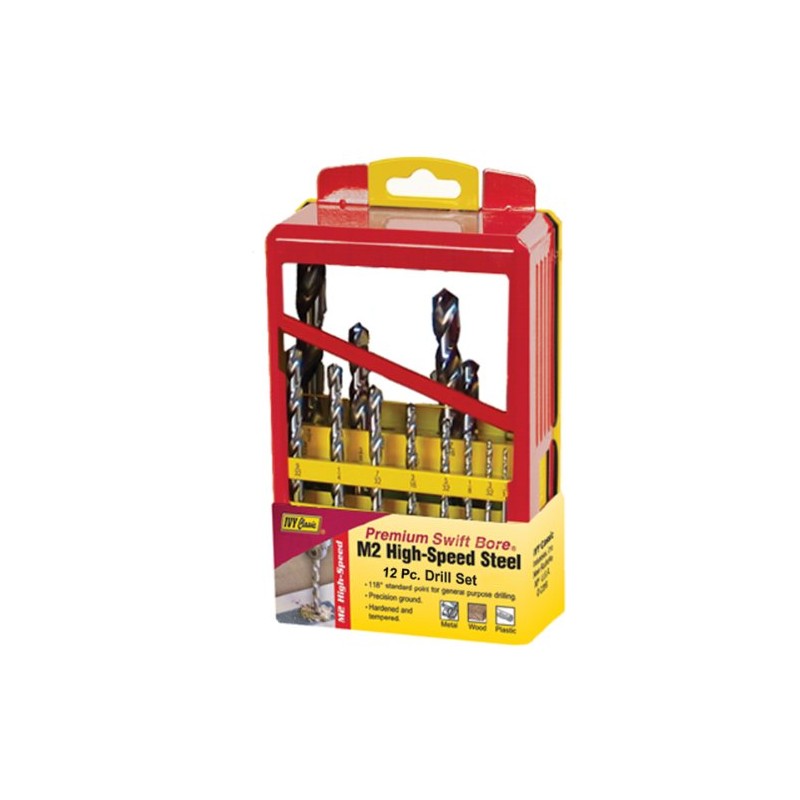 IVY Classic 10492 12-Piece M2 High Speed Steel Drill Bit