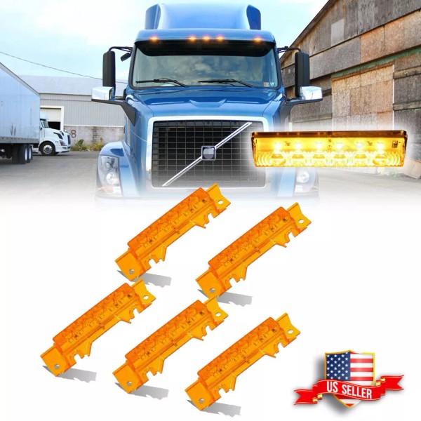 GTINTHEBOX 5PCS Amber Lens Amber LED Cab Roof Marker Lights
