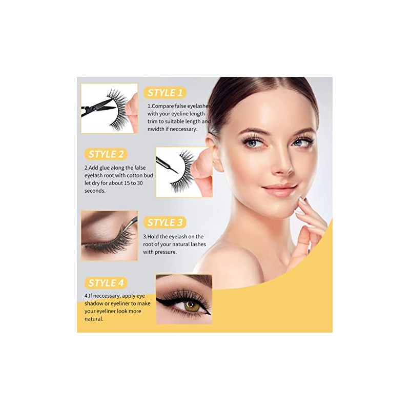 TARSHYRY 10 Pares de Extensiones de Pestañas Autoadhesivas, Pestañas Postizas