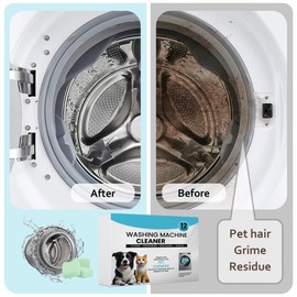 Washer Machine Cleaner Tablets-24Pack-12 Month Supply,Formulated for Pet Owners Washing Machine Cleaner,Compatible with HE,Easily pet hair remover for laundry.Top & Front Load Washer.Septic Safe.