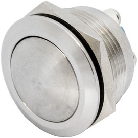 Lumonic Stainless Steel Push Button Curved 22 mm Diameter Button I Dimensions: Screw Connection 250 V 3 A I Vandal Proof According to the IP65 Standard
