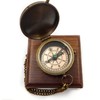 Antique Brass Compass Engraved "Go Confidently in The Direction of