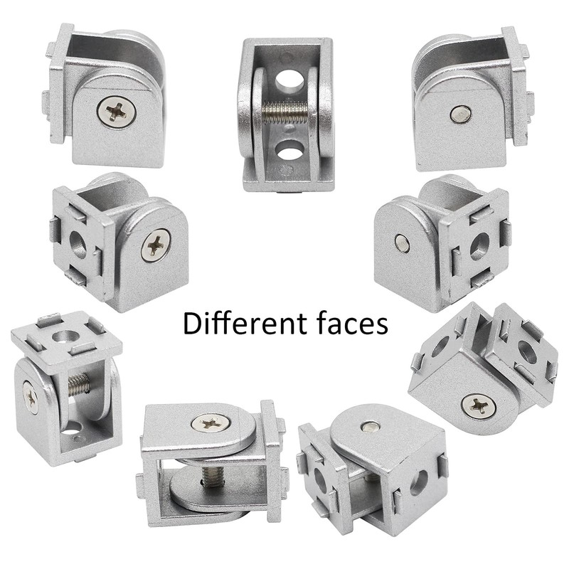 BLCCLOY 4 Sets Black 2020 Aluminum Extrusion Pivot Hinge Swivel